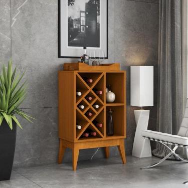 Imagem de Aparador Bar com Adega 10 Garrafas e Espelho Bali EDN