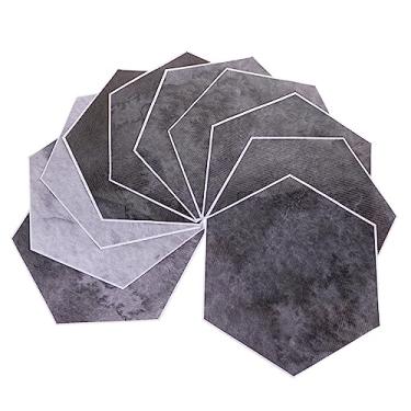 Imagem de ETHZZLE 10 Pcs adesivos chão ladrilho hexagonal decoração adesivo parede revestimento parede adesivo Revestimento adesivo parede adesivo piso grão madeira