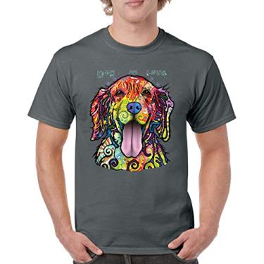 Imagem de Camiseta masculina Dean Russo Labrador Retriever Love Pet Dog is Love, Carvão, G