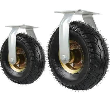 Imagem de Rodízios giratórios sem ruído, roda fixa, pacote com 2, roda de transporte industrial de carrinho, rodízios de móveis, 15 cm, 20 cm, 20 cm, roda de borracha