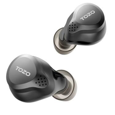 Imagem de TOZO Fones de ouvido sem fio NC7 híbridos com cancelamento de ruído ativo e multifuncional, fones de ouvido Bluetooth 5.3 com tempo de reprodução ultra longo 72H, detecção intra-auricular,