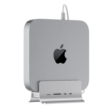 Imagem de PULWTOP Hub USB C para Mac mini, adaptador de hub USB 5 em 1 compatível com SSD M.2 NVMe Expand, estação de ancoragem com 2 USB C de 10 Gbps, leitor de cartão SD/TF, SSD M.2 (não incluído)