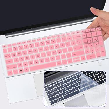 Imagem de 2 peças de capa de teclado para notebook HP Probook 450 G8 G9 G10 39.6 cm, Probook 455 G8 G9 G10, HP Probook 650 G8, HP Zbook Power G8 G9 39.6 cm (Não serve para Probook 450 455 650 G5 G6 G7 ), rosa +