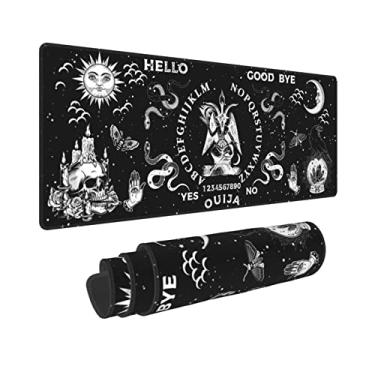 Imagem de Ouija Adivinhação Crânio Misterioso Satânico Tapete de Mouse Pad Longo Estendido XL Mousepad Mesa Gaming Pc Desktop Grande Borracha Mouse Pads Bordas Costuradas 80 cm X 29 cm