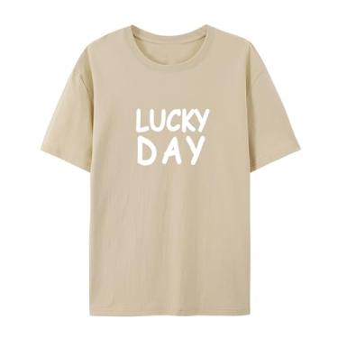 Imagem de BAFlo Camisetas Lucky Day com manga curta para homens e mulheres, Arena, GG