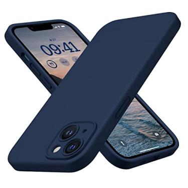Imagem de CellEver Capa de silicone ultra durável para iPhone 14 Plus [ajuste fino] proteção contra quedas de grau militar [capa de câmera] [3 camadas] capa leve à prova de choque, forro de microfibra macia de 6,7 polegadas, azul marinho