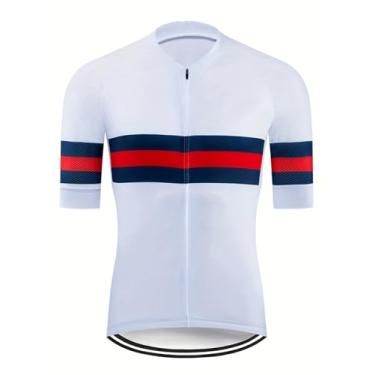 Imagem de Camiseta masculina de manga curta para ciclismo e ciclismo com 3 bolsos traseiros, 0112, P