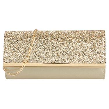 Imagem de Bolsa de mão feminina para festa de casamento, clutch para noite e formatura, Rose Gold a, One Size