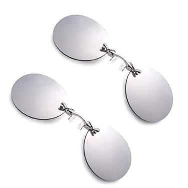 Imagem de Pacote com 2 óculos de sol retrô redondos com clipe no nariz Matrix Morpheus Movie sem aro (pacote com 2, prata prata)