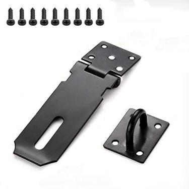 Imagem de Ferrolho de cadeado, ferrolho KAIISSA resistente e grampo com parafusos, fecho de porta, trava de portão, trava de galpão, grampo de cadeado para armário de janela de porta, acessórios de encaixe de