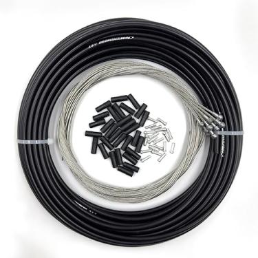 Imagem de Farbetter Carcaça de cabo de freio de bicicleta forrada, 5 mm x 15 m, incluindo kit de tampas de cabo de 30 peças, o conjunto DIY mais confiável para bicicleta de estrada SRAM/Shimano Mountain Bike