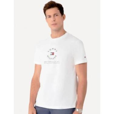 Imagem de Camiseta Tommy Hilfiger Masculina Roundall Graphic Tee Branca-Masculino
