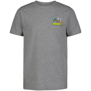 Imagem de Under Armour Camiseta de manga curta para meninos ao ar livre, gola redonda, Cabana cinza, P