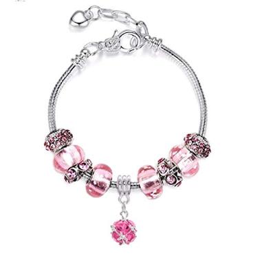 Imagem de White Birch Conjunto de pulseiras Pandora com pingentes, ideias de presentes ajustáveis para meninas adolescentes 17 a 21 cm, 8 3 inch, Vidro