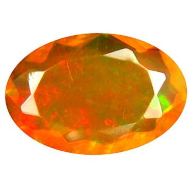Imagem de 1,48 ct AAA+ Qualidade da pedra preciosa corte oval (11 x 8 mm) opala arco-íris não aquecida genuína e extraída da pedra preciosa solta da Terra