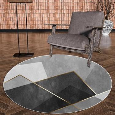 Imagem de Tapete redondo cinza para sala de estar, tamanho grande, antiderrapante, decoração de quarto infantil, cadeira suspensa, fiapos yx17, grátis 17,100cm, 39.3 pol.