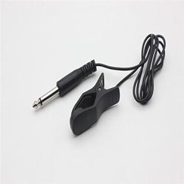 Imagem de Captador de clipe para violão, violino, violoncelo, sensor de vibração universal, clipe Plug & Play, essencial para afinar, serve na maioria dos instrumentos, cor preta, 94 cm de comprimento