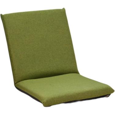 Imagem de Cadeira de chão portátil com apoio para as costas, cadeira de acampamento de praia dobrável acolchoada leve, cadeira de leitura ajustável para chão, perfeita para meditação, jogos e relaxar