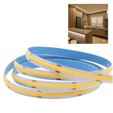 Imagem de Fita LED 4000K COB 12v IP20 5 Metros 18w Teto Rebaixado Perfil Espelho Sanca Gesso Iluminaçao Profissional Loja Casa