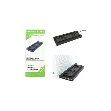 Imagem de TechBrasil Base Suporte 3 USB Carregador Cooler Xbox One S Preto Slim