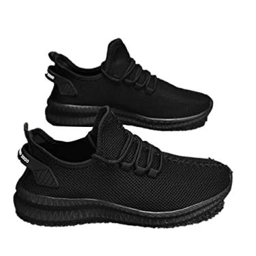 Imagem de Elonglin Tênis Esportivo Masculino Respirável Tênis de Malha Confortável Leve para Uso Diário Preto 44