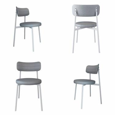 Imagem de Cadeira Kyta Fixa com 4 Pés 50 X 44,7 X 83,8 Cm com 4 Unidades Cinza/Branco