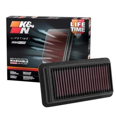 Imagem de K&N Filtro de ar do motor original de alto fluxo vitalício: Aumento de potência: Premium, Lavável: Compatível com HONDA 2014-2022: Civic, Civic SI, CRV, 33-5044
