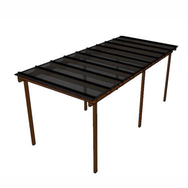 Imagem de Kit Policarbonato Fume 6mm 6,00m X 1,50m - Perfis Naturais