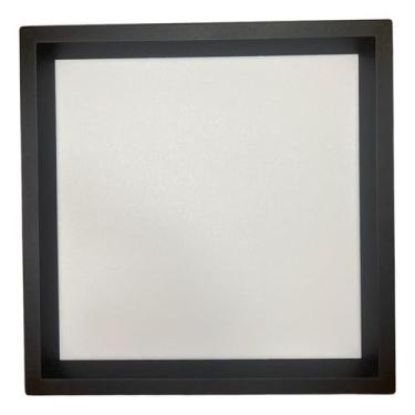 Imagem de Painel Led Recuado de Sobrepor 24W, Plafon Quadrado, Bivolt (Preto - Luz Quente)