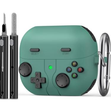 Imagem de Capa de silicone para Samsung Galaxy Buds 3 e Galaxy Buds 3 Pro com kit de limpeza, capa protetora de silicone macio para Galaxy Buds 3 Pro 2024, acessórios para Galaxy Buds 3 com chaveiro, verde