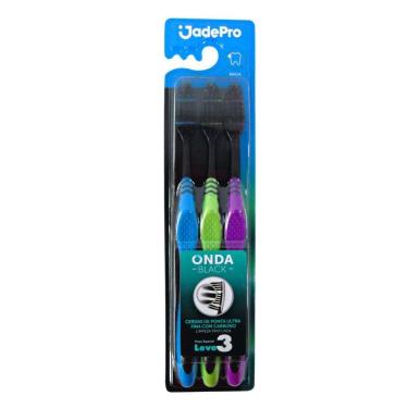 Imagem de Escova Dental Jade Pro Onda Black Kit C/3
