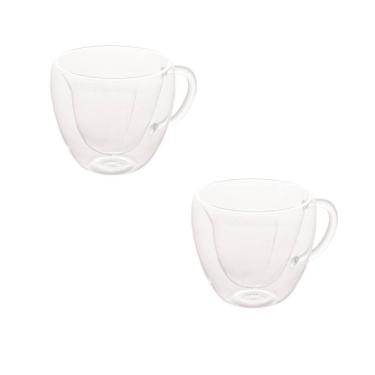 Imagem de Xícara De Chá Ou Café 230ml Vidro Com Parede Dupla Lyor