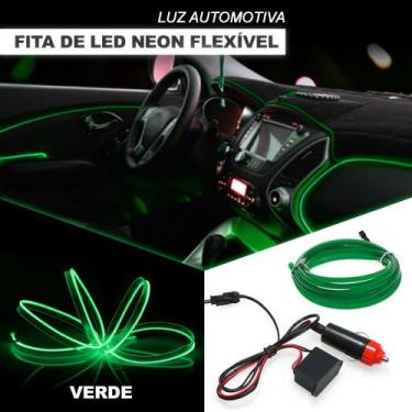 Imagem de Fita Barra Led P/ Painel Verde Escuro Fiat Novo Uno Interna Cortesia A