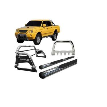 Imagem de Kit Quebra Mato_estribo_santo Antônio H3 L200 04 Cromado - HOZZ