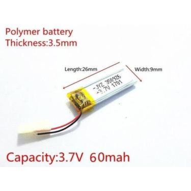 Imagem de Mini Bateria 60 Mah 3,7v  Fone Ouvido Bluetooth Head Set , - bgb