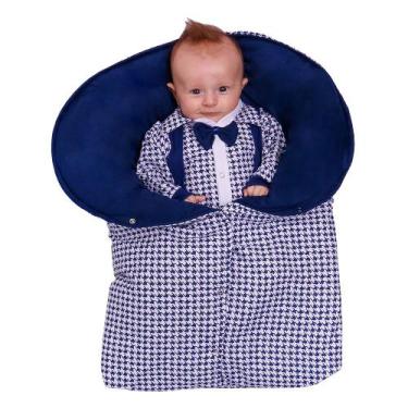 Imagem de Porta Bebê Saco De Dormir Menino Quentinho Miguel Azul Marinho - Mavi 
