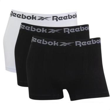 Imagem de Kit 3 Cuecas Boxer Masculina Reebok Classic Microfibra Lisa, 1branco, 