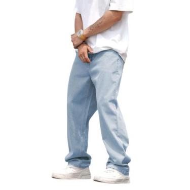 Imagem de Calça Jeans Masculina Balão Bag Clara Boca Larga Estilosa - Mitchelgut