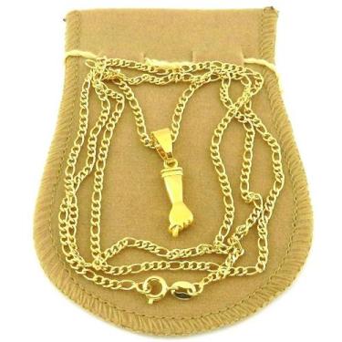Imagem de Corrente Masculina 70Cm 2Mm Figa 20Mm Folheada Ouro Cr401 - Wnbijouter