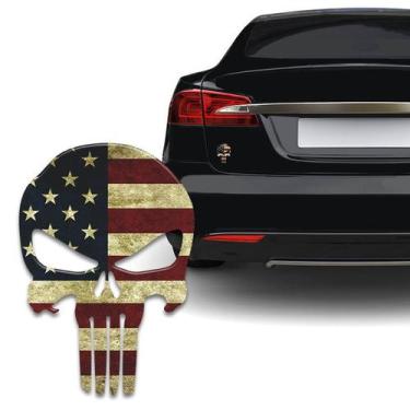 Imagem de Adesivo Resinado Caveira O Justiceiro Estados Unidos Carro - SPORTINOX