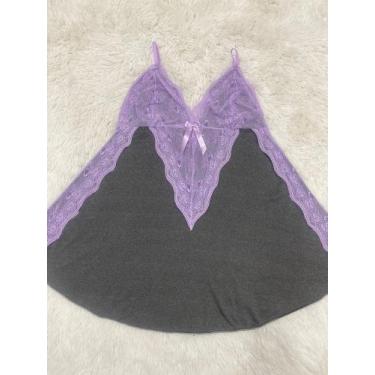 Imagem de Camisola Sara Mescla Plus Size do 48 ao 58 - Orquídea Lingerie, Lilás,