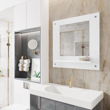 Imagem de Espelheira de Banheiro Com Prateleira Firenze Decore Branco - Comprar 