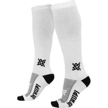 Imagem de Meia Longa Semi Compressiva Hupi Lisa Branca, Branco