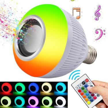 Imagem de Lampada Led 6w Rgb Caixa Som Bluetooth Controle 2 Em 1 Mp3 - RPC