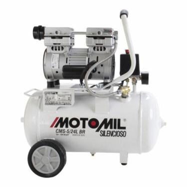 Imagem de Compressor Silencioso 120psi 220V Branco CMS-5/24BR Motomil