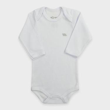Imagem de Body Bebê Manga Longa em Malha Lisa - Baby Duck, RN, Branco