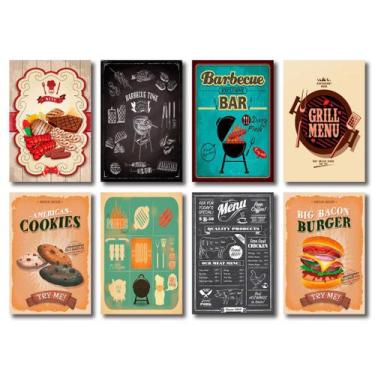 Imagem de Kit Placas Decorativas Churrasco Cozinha Bar Mdf - 8 Placas - Art Prin