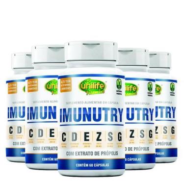 Imagem de Kit 5 Imunutry Zinco, Selênio, Glutamina, Própolis e Vitaminas C, D e 