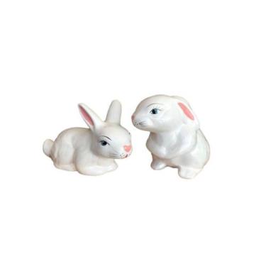 Imagem de Casal De Coelho De Ceramica Enfeite De Jardim - Decore Casa