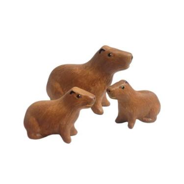 Imagem de Enfeite Decorativo Miniatura Familia Capivara 3 Peças - Decore Casa